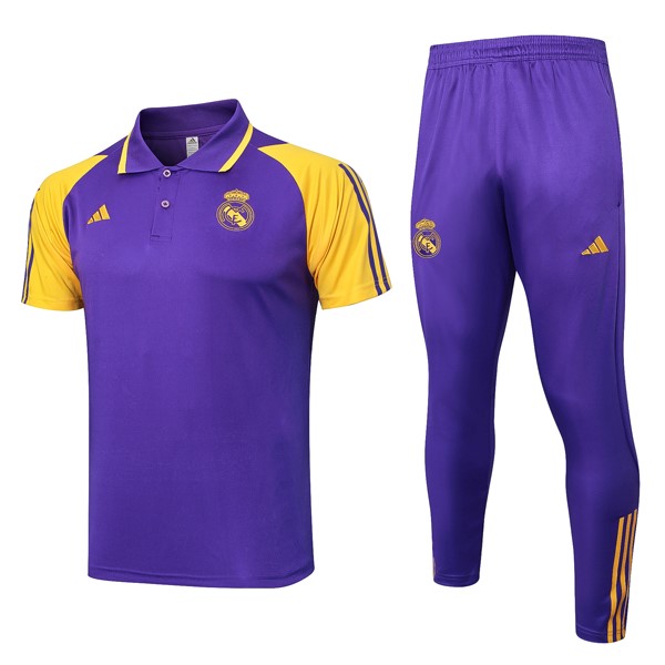 Polo Real Madrid Komplett Set 2024-25 Lila Gelb